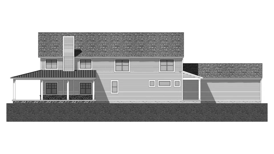 The Homestead house plan, exterior view 2